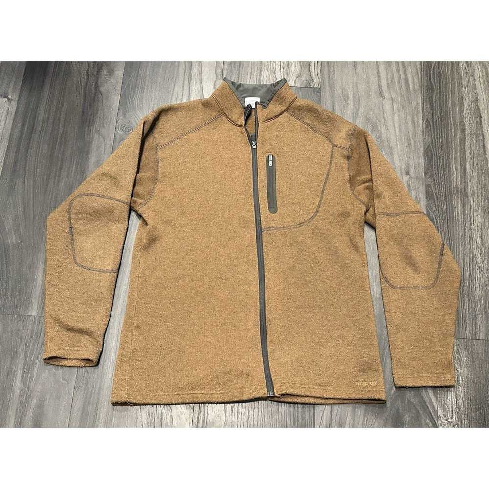 Columbia Titanium Mens Full-Zip Brown Sweater Knit Large